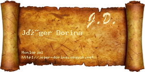 Jéger Dorina névjegykártya